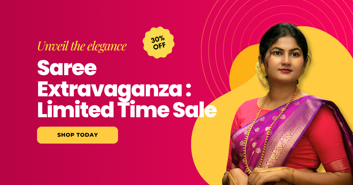 Pink and Yellow Saree Sale YouTube Thumbnail